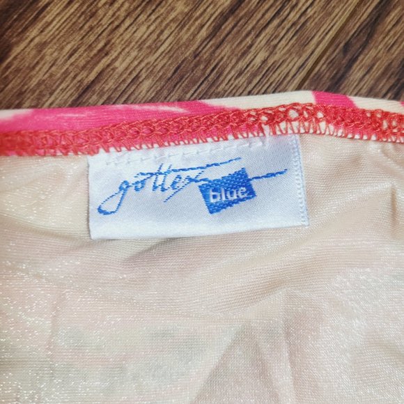 Gottex Blue Vintage Cheetah Print Bikini Tankini 2 Pc Retro Red Brown Animal - Picture 5 of 15